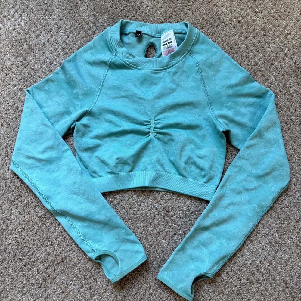Gymshark Teal Long Sleeve Cropped Top